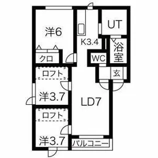 グランドールK【2階】の間取り