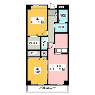 グラース ジェルメ【3階】の間取り