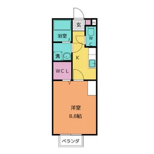 チェリークィーン【102号室】の間取り