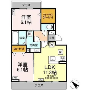 DーAVANCE上六名【1階】の間取り