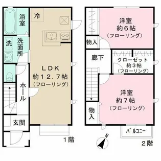 カーサ宮の森【2号室】の間取り