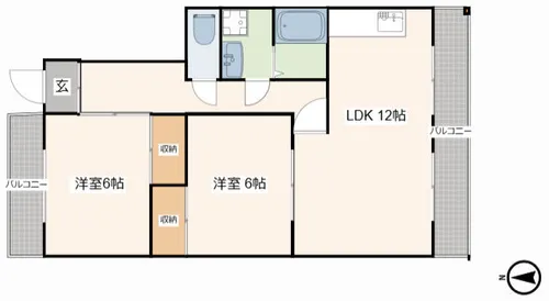 ハイツスピネル【2-B号室】の間取り