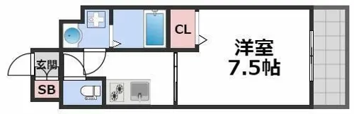 ワールドアイ天王寺ミラージュ【5階】の間取り