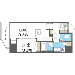 ザ・パークハビオ同心プレイス【6階】の間取り