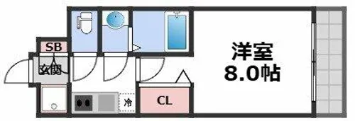 ソルテラスOSAKA MID EAST クレアスト【4階】の間取り