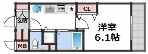 プレサンス堺筋本町フィリア【4階】の間取り
