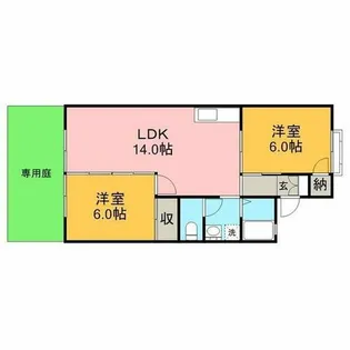 サンハイツ藤山台C棟【103号室】の間取り