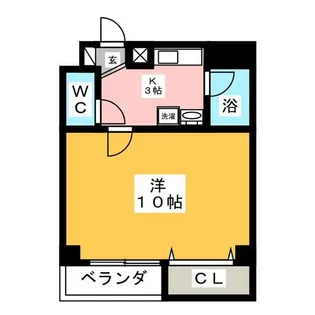 Asin Sakae エイシン 栄【3階】の間取り