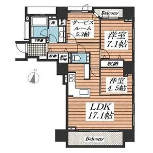 シティハウス大通西7丁目【3階】の間取り