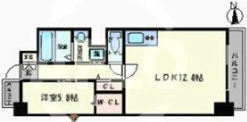 グレイス難波南【4階】の間取り