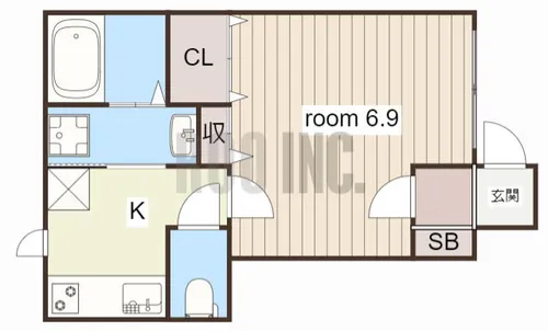 ソラーレ神屋町【102号室】の間取り