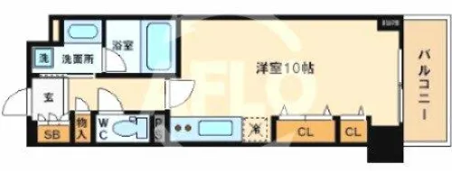 エスリード長堀タワー【9階】の間取り