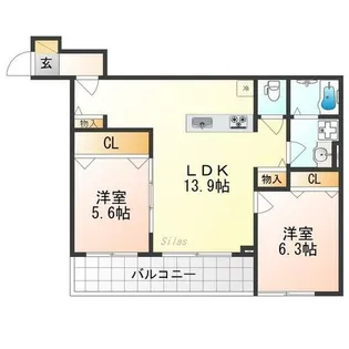 MOCXION桃山【2階】の間取り
