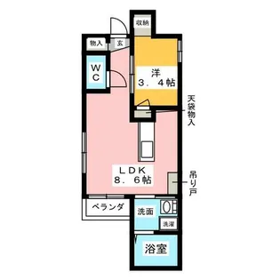 愛知県名古屋市中村区長筬町1丁目【アパート】の間取り