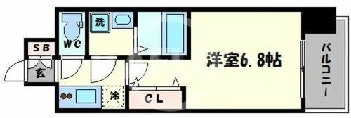 レジュールアッシュ玉造【10階】の間取り