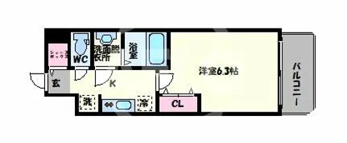プレサンス上町台筆ヶ崎SOUTH【3階】の間取り