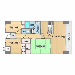 アバンティ御代開【1階】の間取り