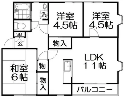 クイーンズコートC棟【1階】の間取り