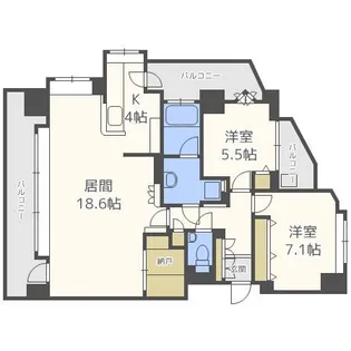西28丁目シティハウス【8階】の間取り