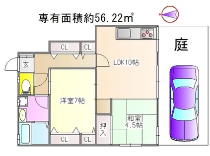 シェモア下鴨【1階】の間取り