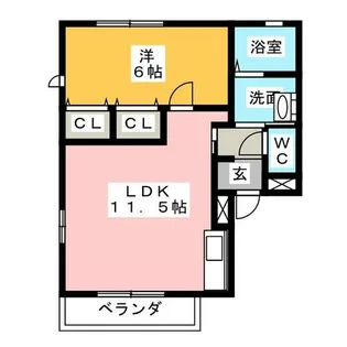 アンシャンテA棟【1階】の間取り
