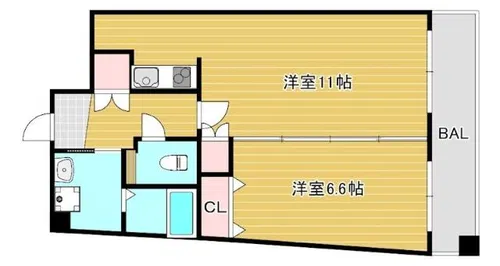 アプリコット緑橋【2階】の間取り