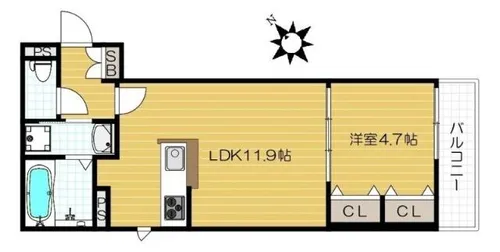 ドゥー・ルミエール新森【3階】の間取り