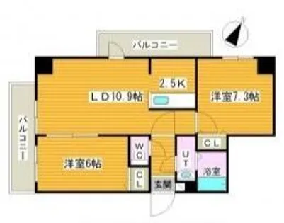 パルティーレ山鼻【6階】の間取り