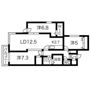 ヴォーネン山鼻WEST【4階】の間取り