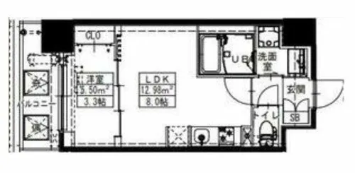 S-RESIDENCE難波西alter【5階】の間取り
