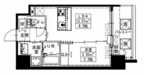 S-RESIDENCE難波西alter【8階】の間取り