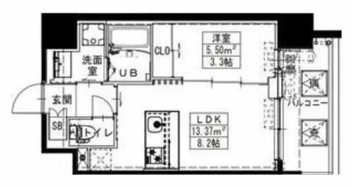 S-RESIDENCE難波西alter【3階】の間取り