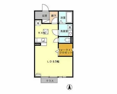 リビングタウン小倉町【206号室】の間取り