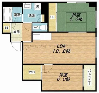 REBANGA船場APARTMENT【6階】の間取り