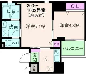 アモーレ本町ウエスト【2階】の間取り