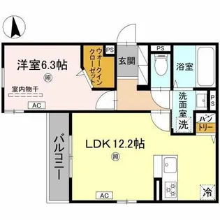 アザレア深江橋【2階】の間取り