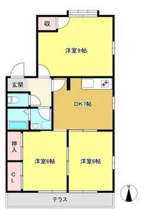 グレイスコート城所 A棟【101号室】の間取り