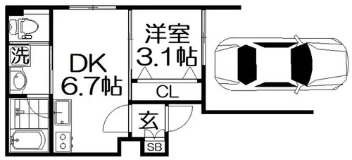 Chaton日新町【1階】の間取り