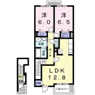 アムールA【2階】の間取り