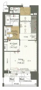 エイペックス東心斎橋Ⅱ【6階】の間取り