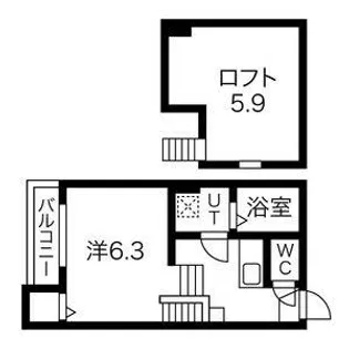 ミリオン中村本町【201号室】の間取り