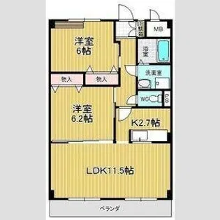 ブランジュ水広【1階】の間取り