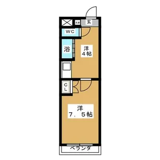 アイルーム一ツ木Ⅰ【1階】の間取り