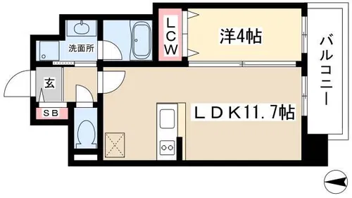 エルミタージュ桜山【6階】の間取り