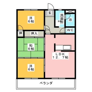 ファミール下瀬木【2階】の間取り