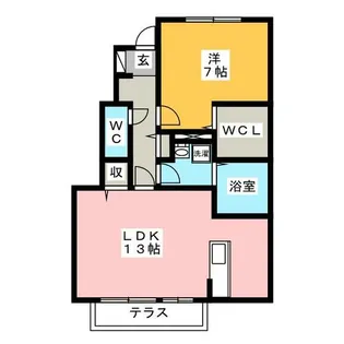 1LDKの間取り画像