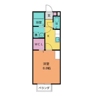 チェリークィーン【203号室】の間取り