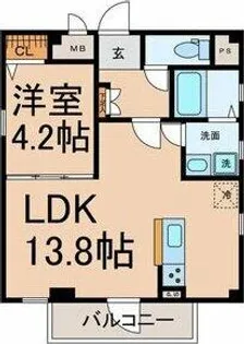 グランレーヴ平安通NORTH【3階】の間取り