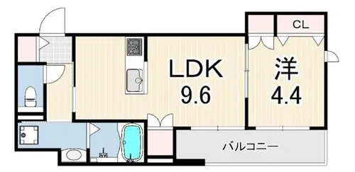 LA VITA西宮北口【4階】の間取り