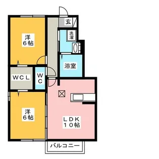 カーミー・呉竹 A【1階】の間取り